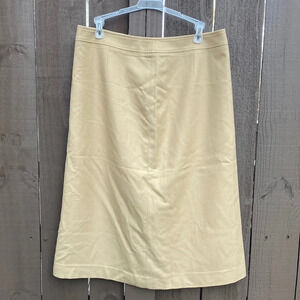 Vintage Crocodile 100% wool midi skirt in color camel